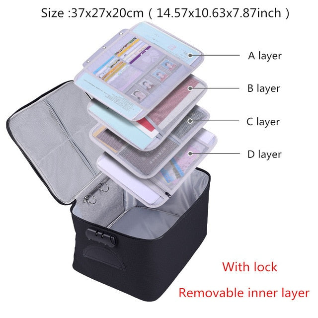 Document Storage Bag Organizer Desk Stationery Women Travel Files Card Folder Holder Tool Case Handbag Home Office Accessories