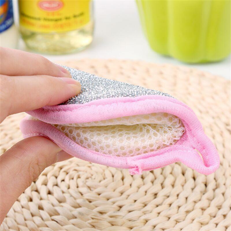 5Pcs Double Side Dishwashing Sponge Dish Washing Brush Pan Pot Dish Wash Sponges Household Cleaning Kitchen Tools