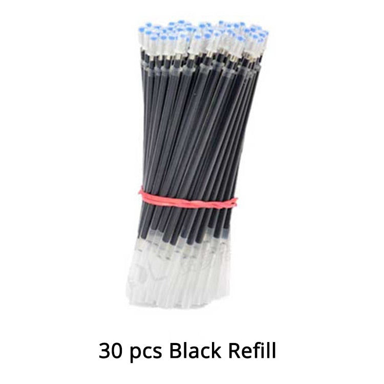 30PCS Gel Pen Set School supplies Black Blue Red ink Color 0.5mm Ballpoint pen Kawaii pen Students School Office Stationery
