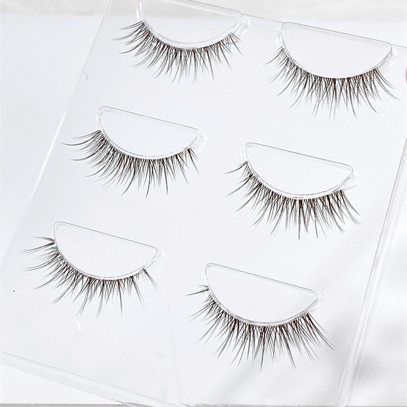 NEW Wholesale Mink Eyelashes 3pair lashes invisible band mink lashes reusable false eyelashes Makeup in Bulk