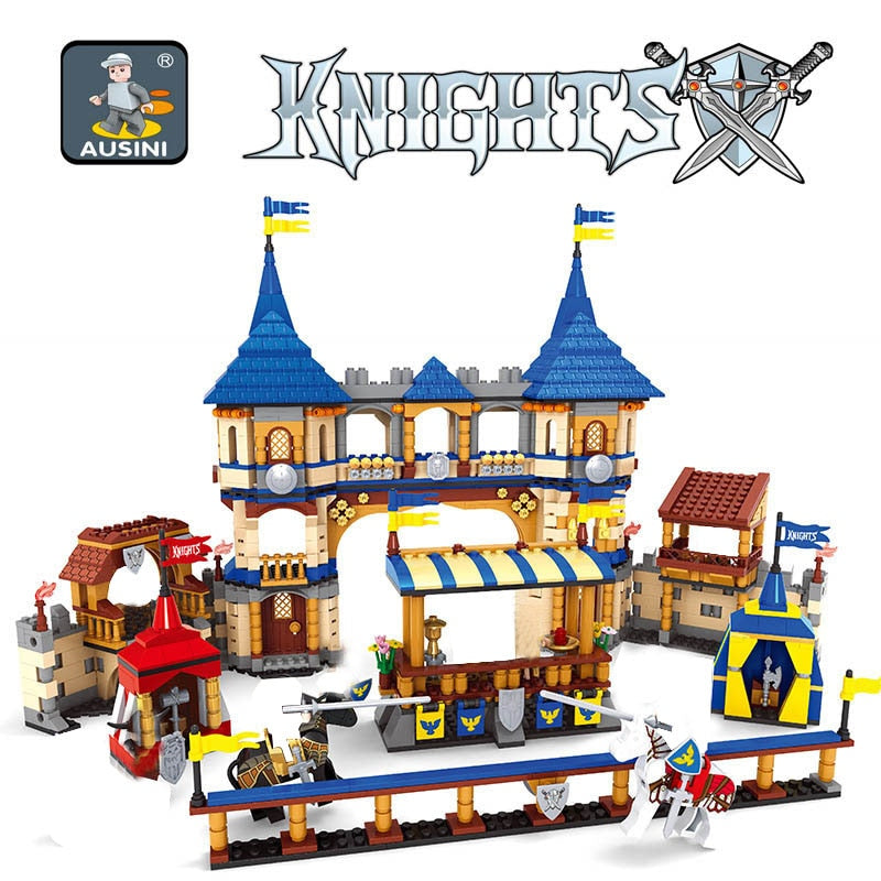 Medieval knight castle victories royal tower brick horse princess kingdoms military sets building blocks toys birthday gifts