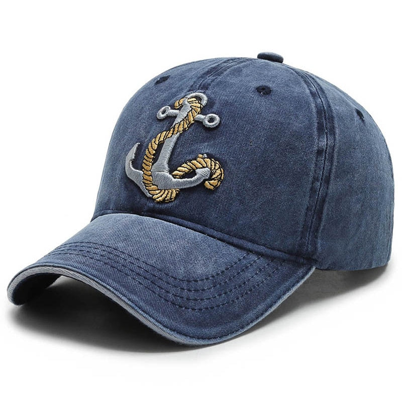 Men&#39;s Ship Anchor Wash Embroidered Baseball Caps For Women Hats Retro Leisure Trucker Duck Tongue Cap Male Outdoor Sunscreen Hat