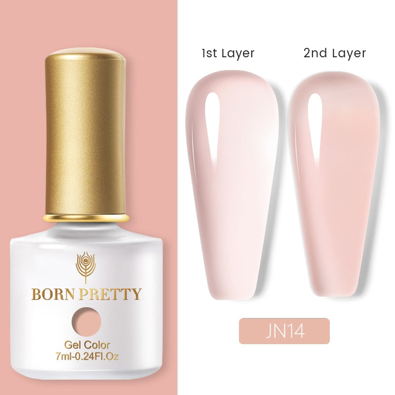 BORN PRETTY Milky Pink Quick Extension Gel Nail Polish Rubber Base Gel Camouflage Color Coat Semi Permanent Nails Art Gels 7ml