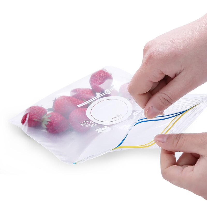 20pcs/lot Double Zipper Bag Freshness Protection Package Sealing Bag Refrigeratable Microwave Storage Bag