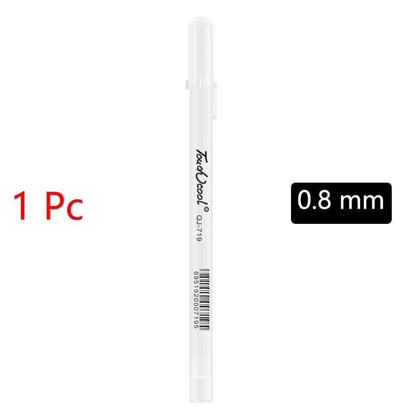White Marker Pens set 2.0mm Oily Waterproof White Gel Pen DIY Graffiti Sketching Marker Stationery Writing School Supplies brush