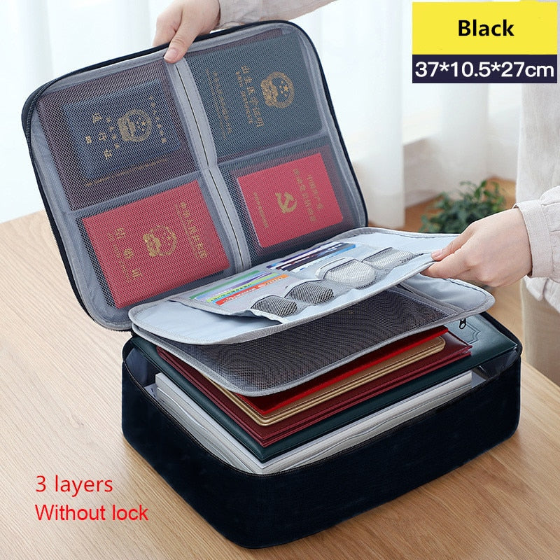 Document Storage Bag Organizer Desk Stationery Women Travel Files Card Folder Holder Tool Case Handbag Home Office Accessories