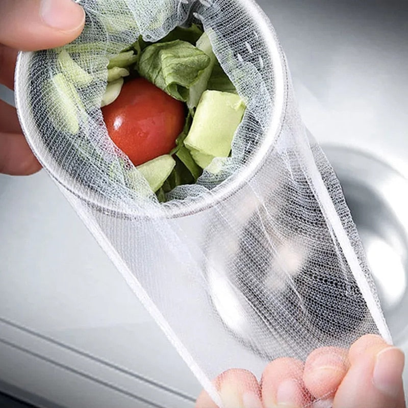 100/30PCS Disposable Sink Filter Mesh Bag Strainer  Waste Filter Drainage Hole Garbage Bag Kitchen Bathroom Clean Supplies