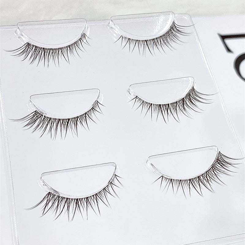 NEW Wholesale Mink Eyelashes 3pair lashes invisible band mink lashes reusable false eyelashes Makeup in Bulk