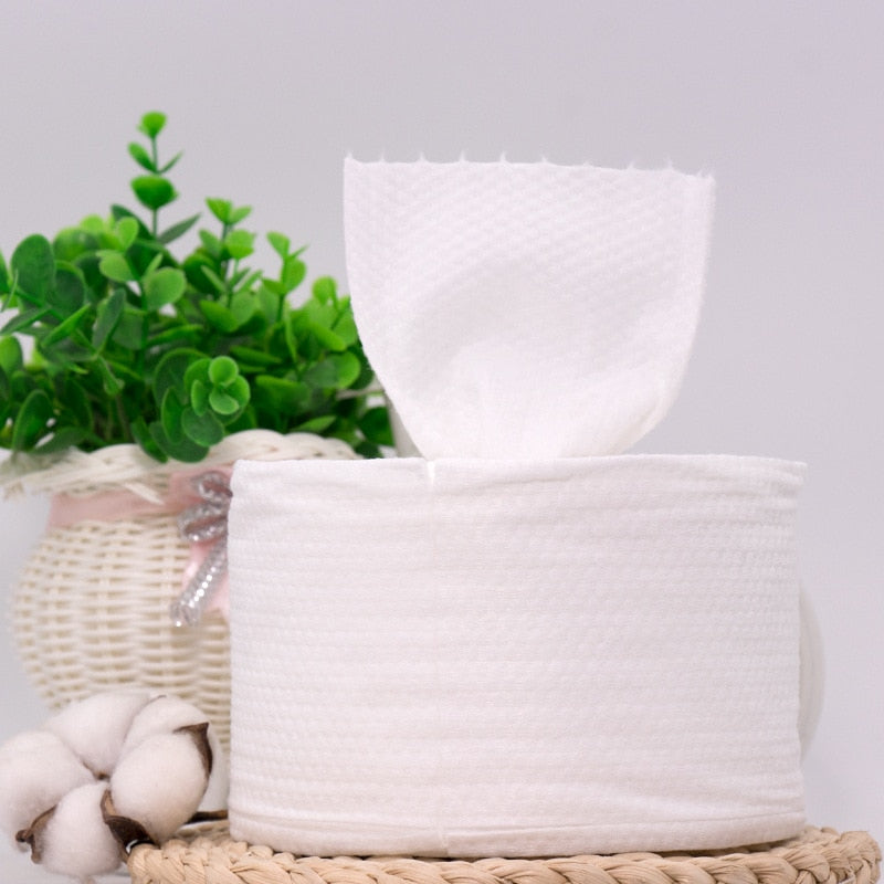 TECHOME Disposable Face Towels Bathroom Cotton Facial Tissue Makeup Remover Wipes Dry Wet Skincare Roll Paper Multi Choices 1Bag