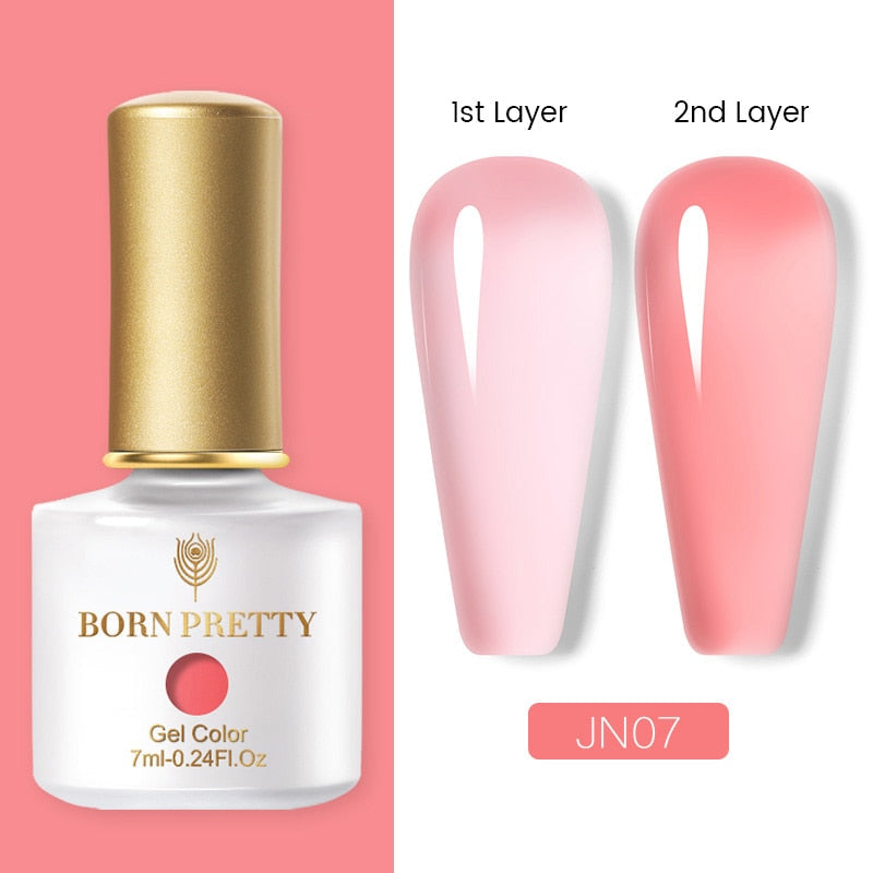 BORN PRETTY Milky Pink Quick Extension Gel Nail Polish Rubber Base Gel Camouflage Color Coat Semi Permanent Nails Art Gels 7ml