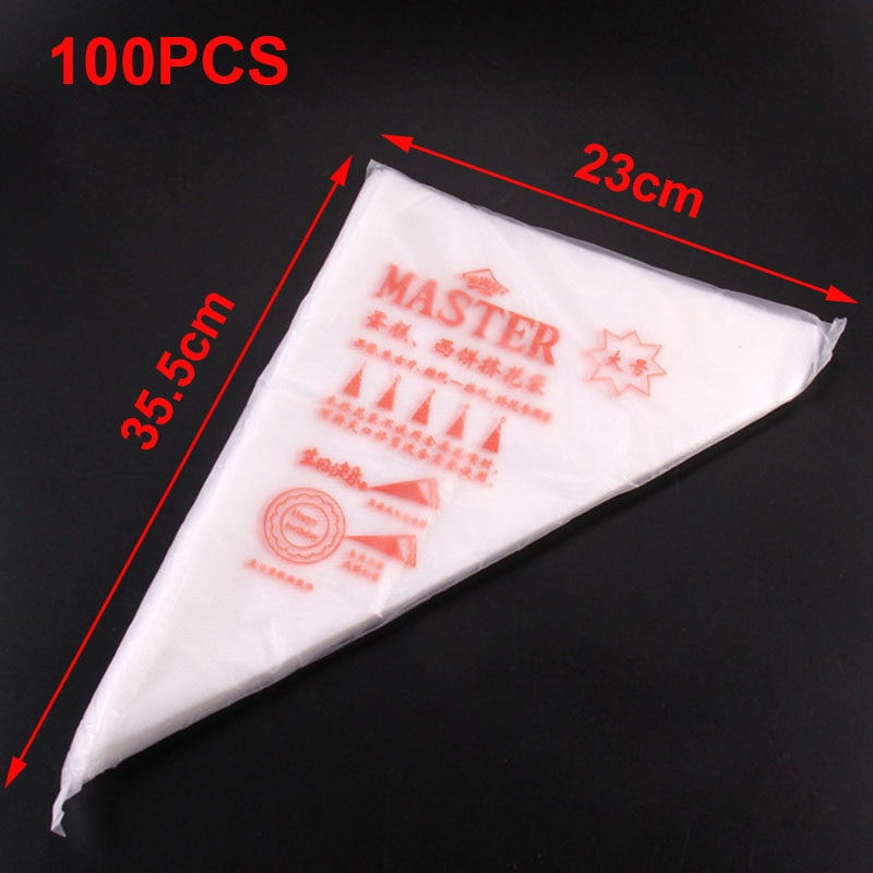 100/50/20pcs Disposable Pastry Bags Cake Cream Piping Bag for Cake Design Decorating Tools Kitchen Baking Accessories