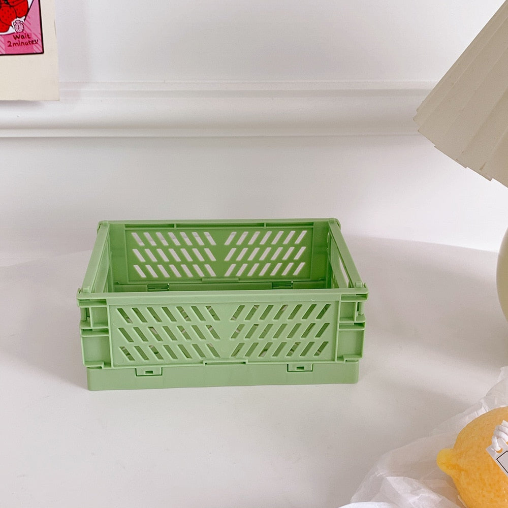 Mr.paper 6 Styles Plastic Stackable Foldable Stationary Holder Simple Cute Student Office Desktop Storage Stationery Organizer