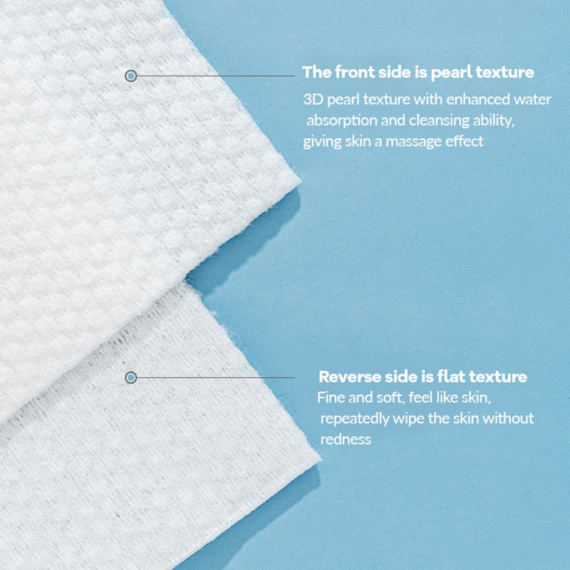 100PCS Disposable Face Towel 100%Cotton Makeup Wipes Tissue Soft Facial Cleansing Wet And Dry High Quality Reusable Pearl Cotton