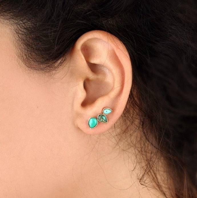 Boho Dangle Earrings for Women Vintage Selenite Turquoise Drop Earrings Ethnic Retro Pendant Ear Hook Beach Party Jewelry Gift