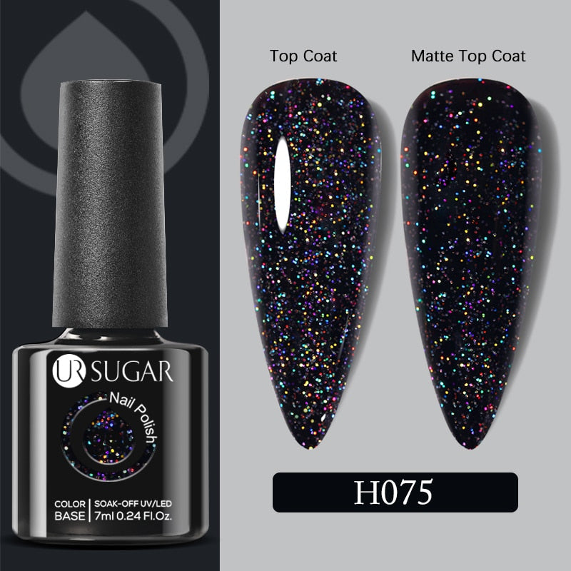 UR SUGAR 7ml Gold Glitter Gel Nail Polish Platinum Shining Mineral Sequins Soak Off UV LED Gel Nail Semi Permanent Manicure