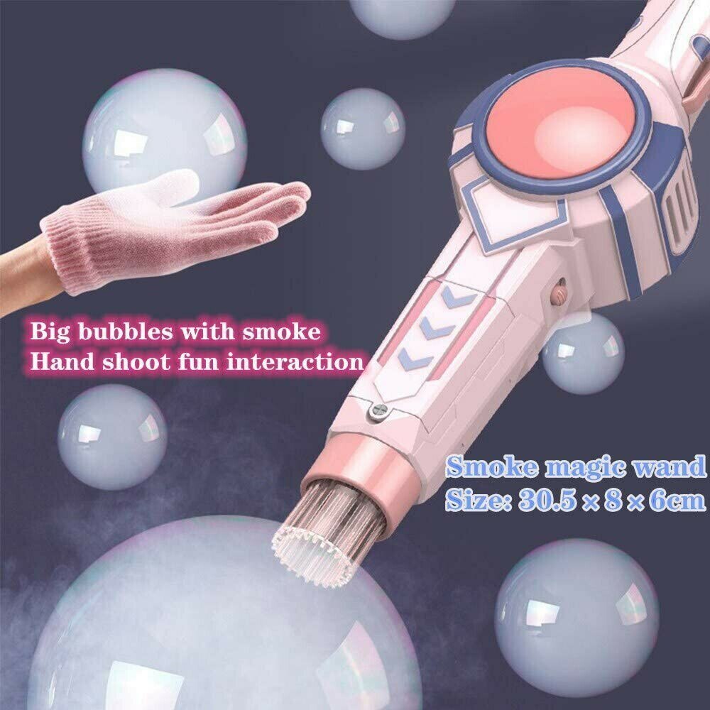 Elastic Smog Bubble Machine Smoke Magic Bubble Machine Electric Automatic Bubble Blower Maker Gun Birthday Gift For Kids