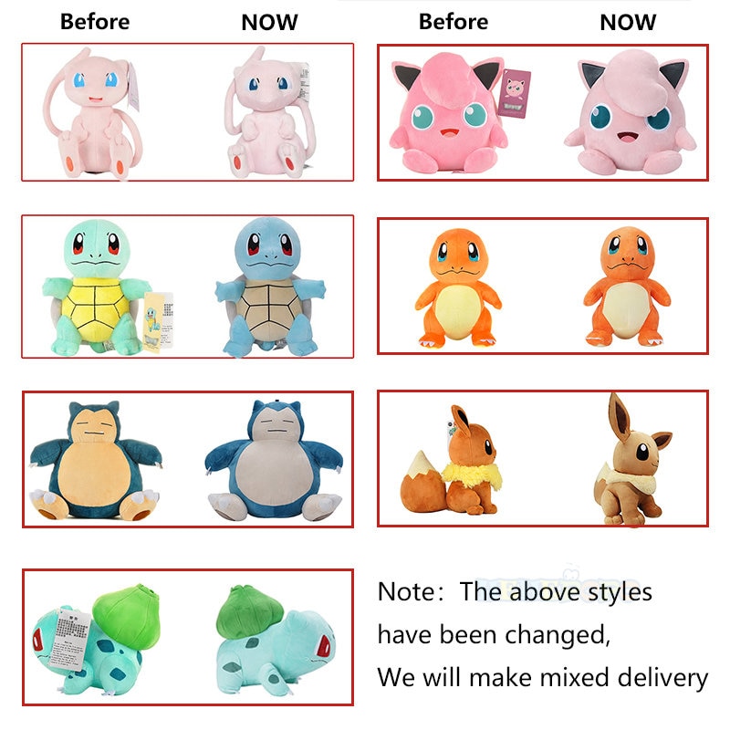 40 Styles Pokemon Plush Charmander Squirtle Pikachu Plush Bulbasaur Anime Stuffed Animal Toy Peluche Pokemon Doll Gift for Kid