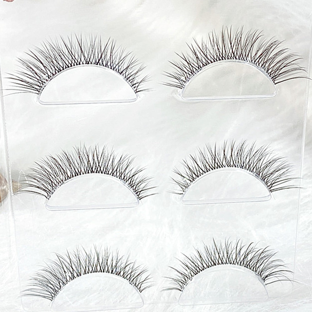 NEW Wholesale Mink Eyelashes 3pair lashes invisible band mink lashes reusable false eyelashes Makeup in Bulk