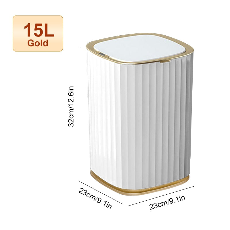 Smart Trash Can Large Capacity For Kitchen Bathroom Garbage Bin Automatic Induction Waterproof Bin With Lid Smart Home Trash Can