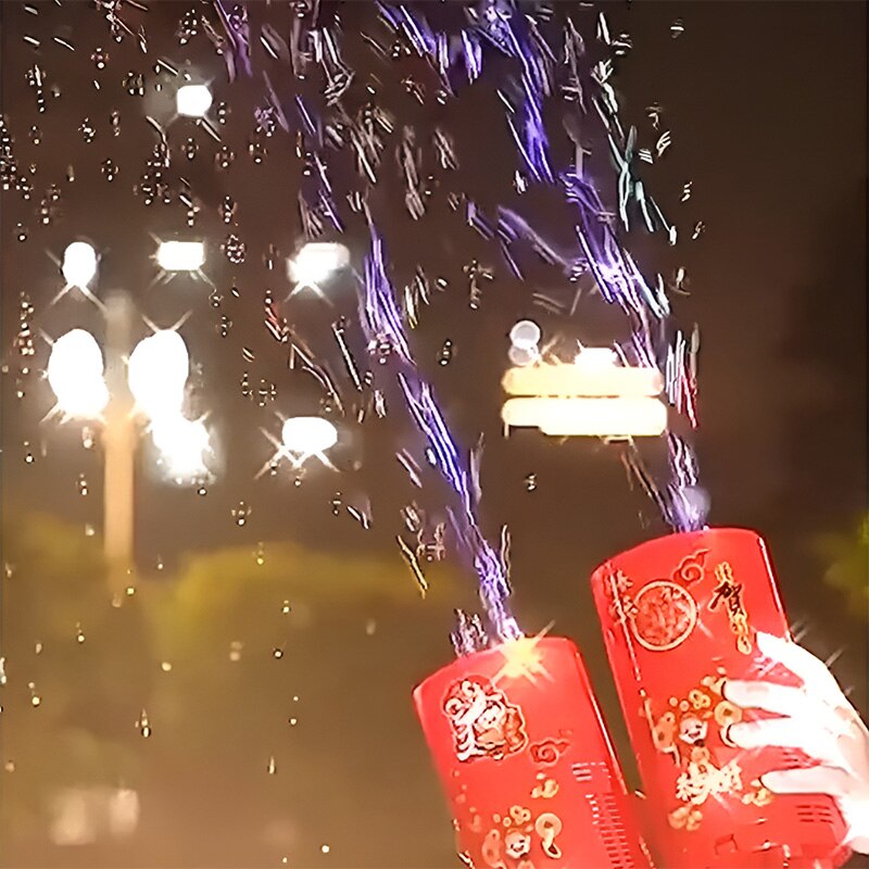 Automatic Fireworks Bubble Machine With Flash Lights Sounds Kids Toys Pro Party New Year Wedding Celebrate Bubble Machines