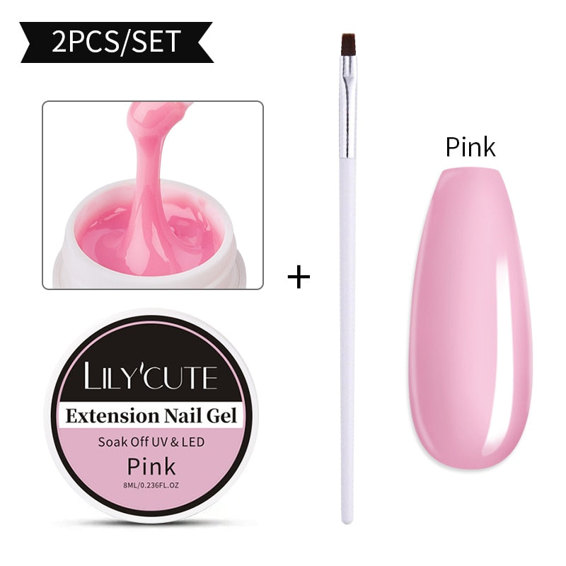 LILYCUTE 5ml Quick Extension Gel Construct Hard Gel Semi Permanent UV LED UV Gel Nail Art Design Faux Ongles Nails Accesorios