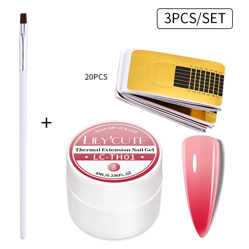 LILYCUTE 5ml Quick Extension Gel Construct Hard Gel Semi Permanent UV LED UV Gel Nail Art Design Faux Ongles Nails Accesorios