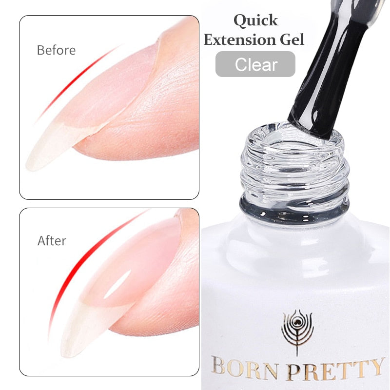 BORN PRETTY Milky Pink Quick Extension Gel Nail Polish Rubber Base Gel Camouflage Color Coat Semi Permanent Nails Art Gels 7ml