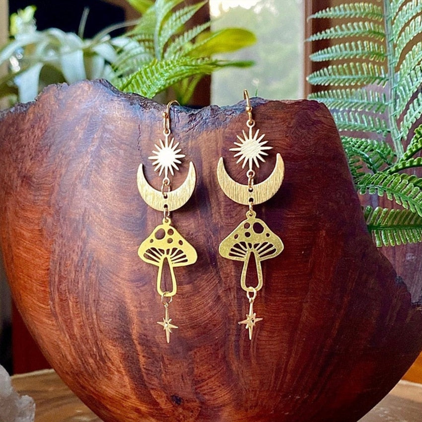 Moth Charm Gold Plated Earrings For Women Girls Boho Jewelry Accessories Hollow Butterfly Pendants Ear Hooks Beautiful Earring