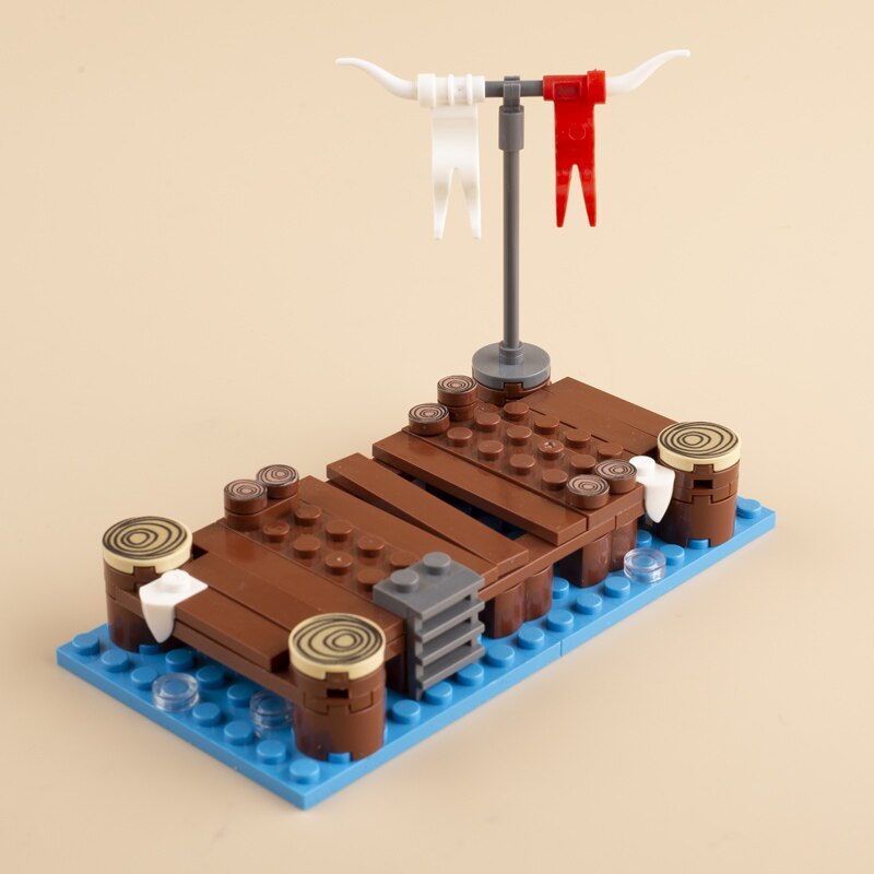 Medieval Castle Wall Model Building Blocks Ancient Military Siege Weapons Tent Watchtower Chariot Bonfire Carriage Bricks Toys