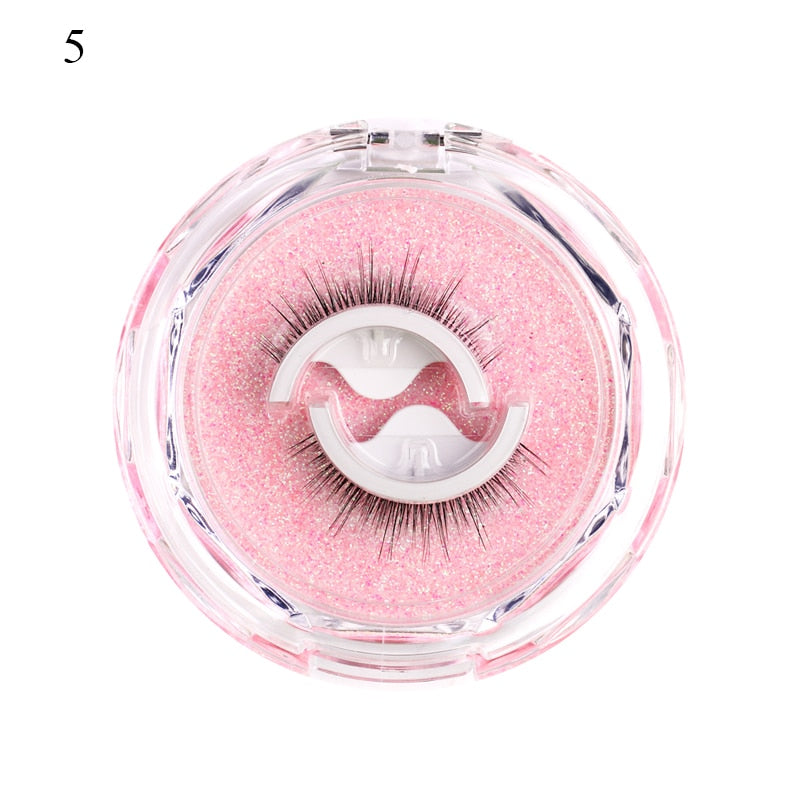 1Pair Reusable Self-adhesive False Eyelashes 3D Mink Lashes Glue-free Eyelash Extension 3 Seconds to Wear No Glue Needed Lashes