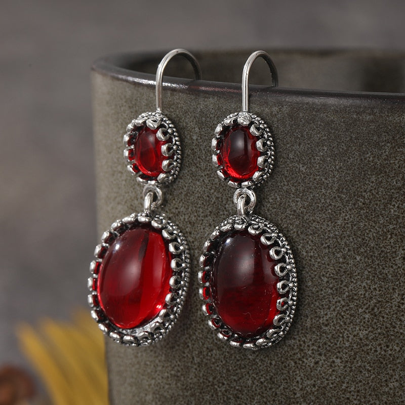 Vintage Ethnic Flower Drop Hanging Earring for Women Tredn Fashion Lovely Ear Pendant Dangle Earrings Jewelry Accessories