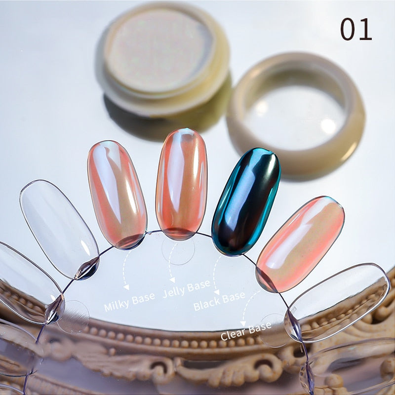 1Box Nail Mirror Glitter Powder Metallic Colorful Dust Metal Effect Nail Glitter Gold Nail Art UV Gel Polish Chrome Flakes Dust