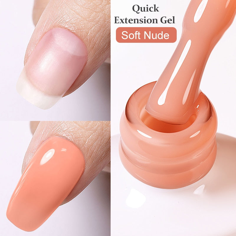 BORN PRETTY Milky Pink Quick Extension Gel Nail Polish Rubber Base Gel Camouflage Color Coat Semi Permanent Nails Art Gels 7ml