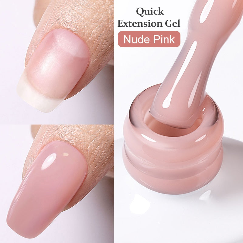 BORN PRETTY Milky Pink Quick Extension Gel Nail Polish Rubber Base Gel Camouflage Color Coat Semi Permanent Nails Art Gels 7ml