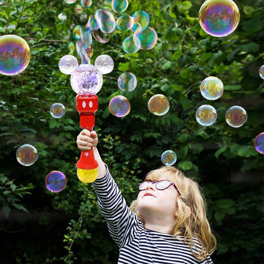 Disney New Cartoon Minnie Bubble Machine Electric Bubble Stick Toy Mickey Mouse Boys Girls Party Children Toys Birthday Gift