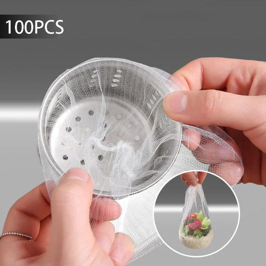 100/30PCS Disposable Sink Filter Mesh Bag Strainer  Waste Filter Drainage Hole Garbage Bag Kitchen Bathroom Clean Supplies