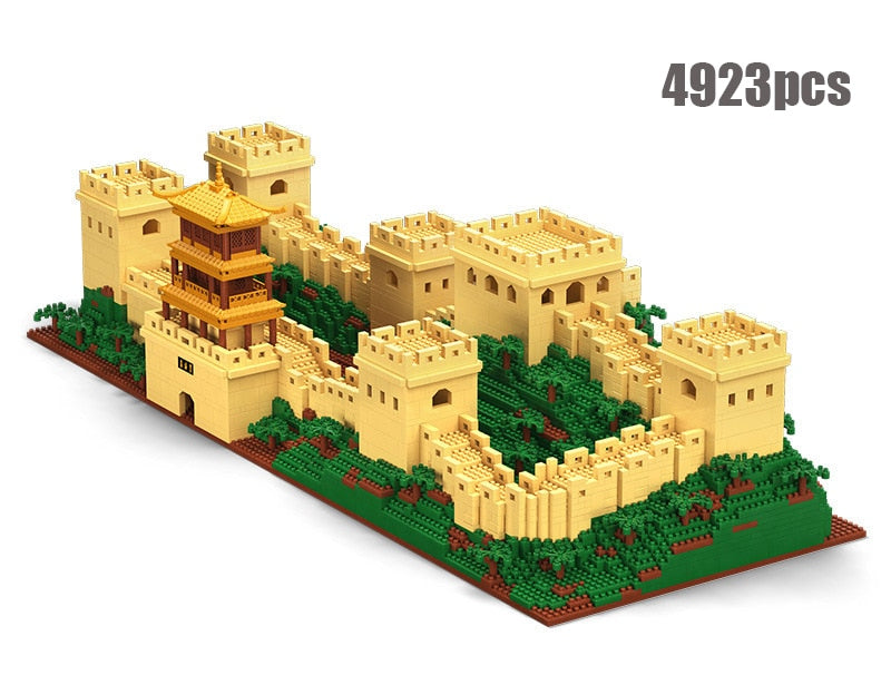 City Architecture Micro Building Blocks Chinese Ancient Palace Models Diamond China Courtyard Great Wall Toys Gifts