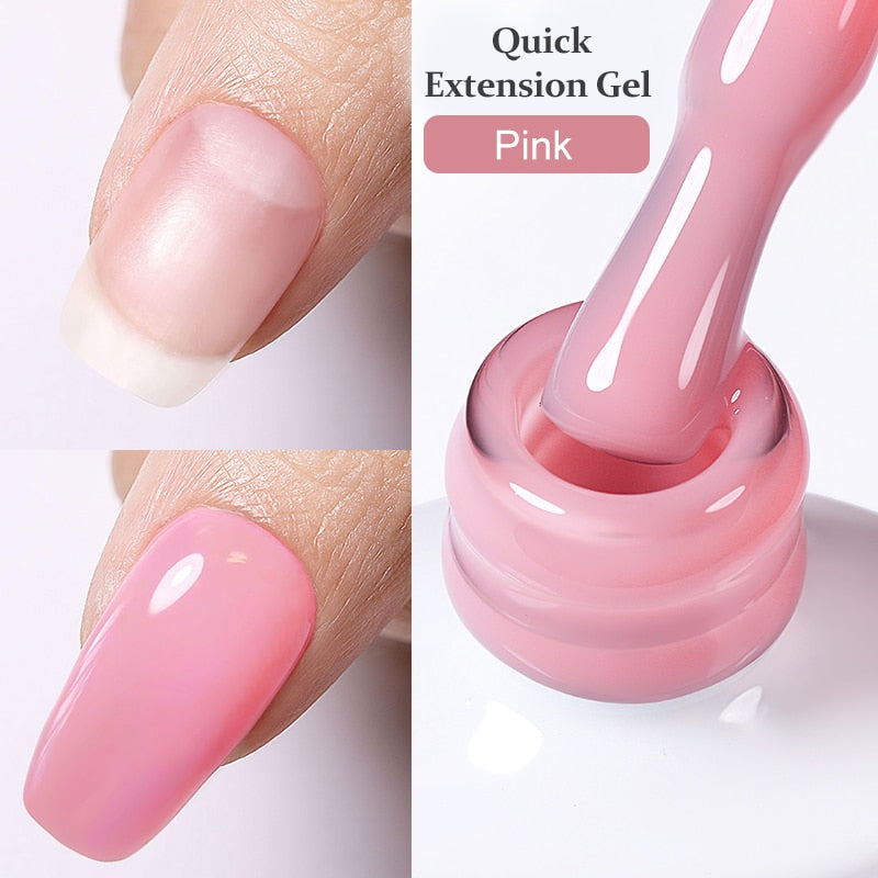 BORN PRETTY Milky Pink Quick Extension Gel Nail Polish Rubber Base Gel Camouflage Color Coat Semi Permanent Nails Art Gels 7ml